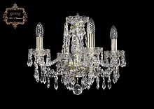 Люстра подвесная хрустальная 11.23.4.141.Gd.Dr Богемиа Арт Классик прозрачная на 4 лампы, основание золотое в стиле классический Люстра подвесная хрустальная 11.23.4.141.Gd.Dr Богемиа Арт Классик прозрачная на 4 лампы, основание золотое в стиле классический